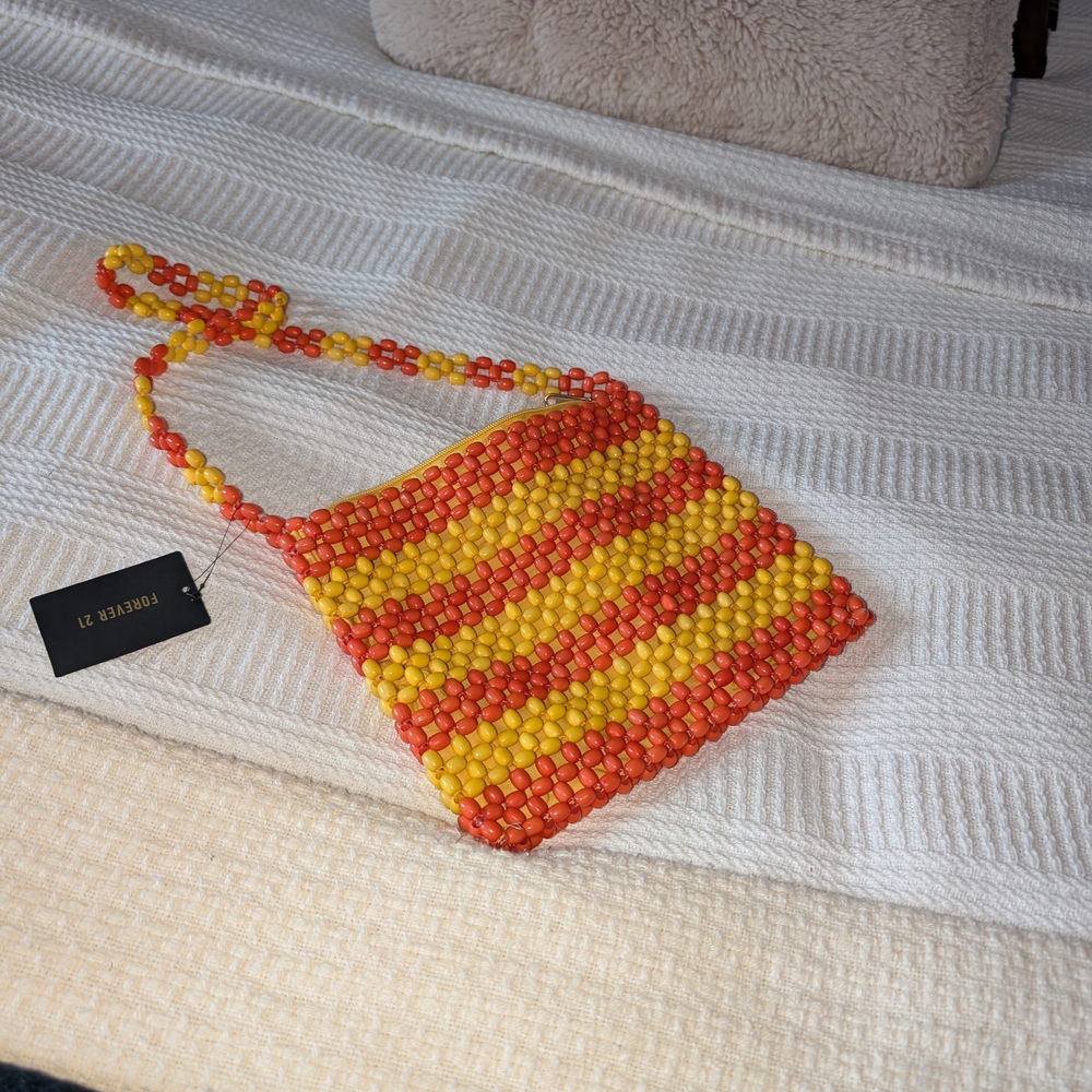 Vintage Forever 21 Yellow & Orange Beaded Shoulder Bag NWT